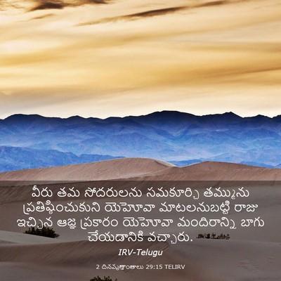 Picture 03 - 2 దినవృత్తాంతాలు 29:15 TELIRV - వీరు తమ సోదరులను - Bible Verse Picture