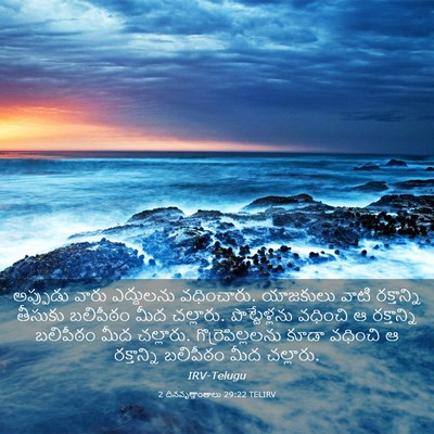 Picture 03 - 2 దినవృత్తాంతాలు 29:22 TELIRV - అప్పుడు వారు - Bible Verse Picture