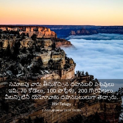 Picture 03 - 2 దినవృత్తాంతాలు 29:32 TELIRV - సమాజపు వారు - Bible Verse Picture