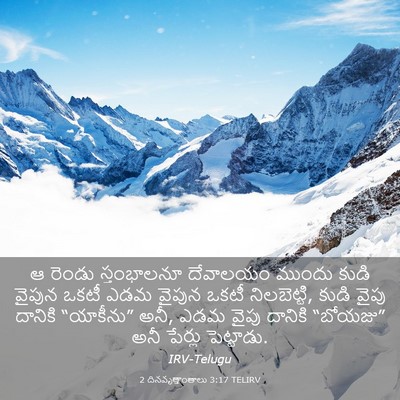 Picture 03 - 2 దినవృత్తాంతాలు 3:17 TELIRV - ఆ రెండు స్తంభాలనూ - Bible Verse Picture