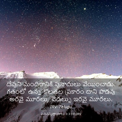 Picture 03 - 2 దినవృత్తాంతాలు 3:3 TELIRV - దేవుని మందిరానికి - Bible Verse Picture