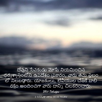Picture 03 - 2 దినవృత్తాంతాలు 30:16 TELIRV - దేవుని సేవకుడు - Bible Verse Picture