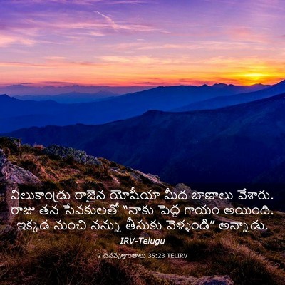 Picture 03 - 2 దినవృత్తాంతాలు 35:23 TELIRV - విలుకాండ్రు రాజైన - Bible Verse Picture