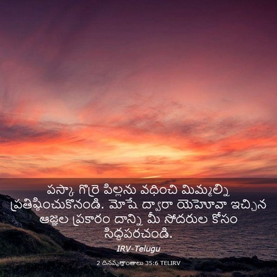 Picture 03 - 2 దినవృత్తాంతాలు 35:6 TELIRV - పస్కా గొర్రె - Bible Verse Picture