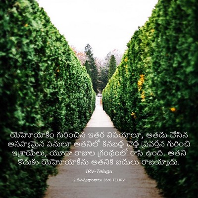 Picture 03 - 2 దినవృత్తాంతాలు 36:8 TELIRV - యెహోయాకీం - Bible Verse Picture