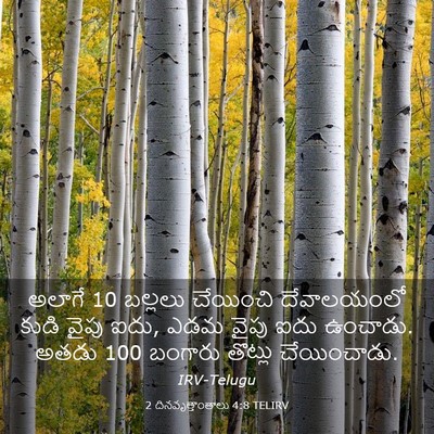 Picture 03 - 2 దినవృత్తాంతాలు 4:8 TELIRV - అలాగే 10 బల్లలు - Bible Verse Picture