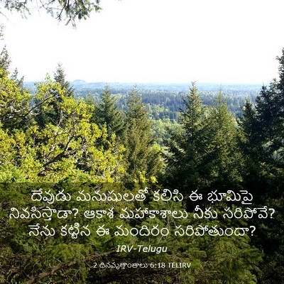 Picture 03 - 2 దినవృత్తాంతాలు 6:18 TELIRV - దేవుడు మనుషులతో - Bible Verse Picture