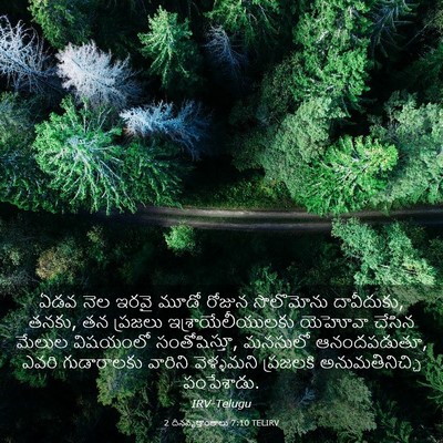 Picture 03 - 2 దినవృత్తాంతాలు 7:10 TELIRV - ఏడవ నెల ఇరవై మూడో - Bible Verse Picture