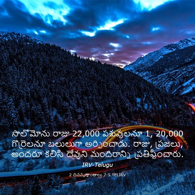 Picture 03 - 2 దినవృత్తాంతాలు 7:5 TELIRV - సొలొమోను రాజు 22,000 - Bible Verse Picture