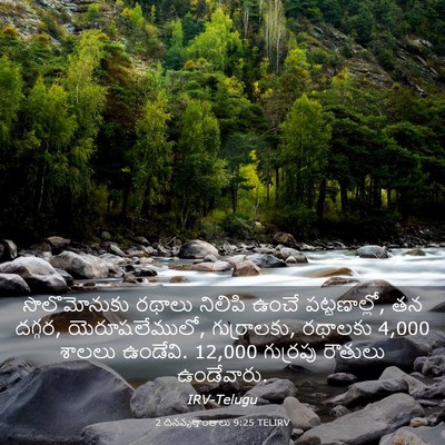 Picture 03 - 2 దినవృత్తాంతాలు 9:25 TELIRV - సొలొమోనుకు రథాలు - Bible Verse Picture