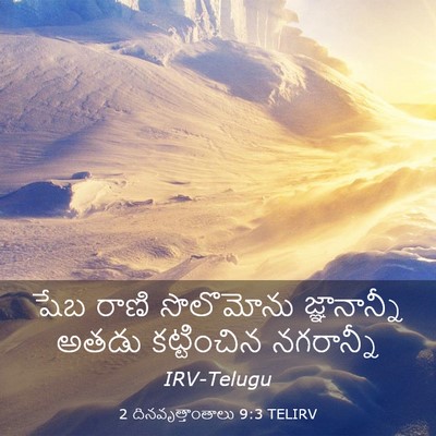 Picture 03 - 2 దినవృత్తాంతాలు 9:3 TELIRV - షేబ రాణి సొలొమోను - Bible Verse Picture