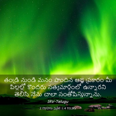 Picture 03 - 2 యోహాను పత్రిక 1:4 TELIRV - తండ్రి నుండి మనం - Bible Verse Picture