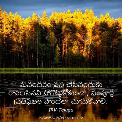 Picture 03 - 2 యోహాను పత్రిక 1:8 TELIRV - మనందరం పని - Bible Verse Picture
