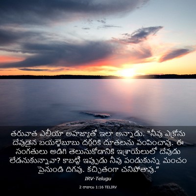 Picture 03 - 2 రాజులు 1:16 TELIRV - తరువాత ఎలీయా - Bible Verse Picture