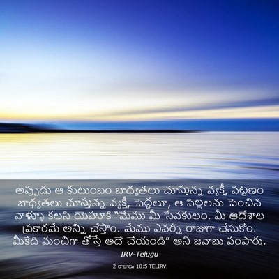 Picture 03 - 2 రాజులు 10:5 TELIRV - అప్పుడు ఆ కుటుంబం - Bible Verse Picture