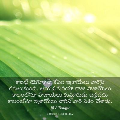 Picture 03 - 2 రాజులు 13:3 TELIRV - కాబట్టి యెహోవా - Bible Verse Picture