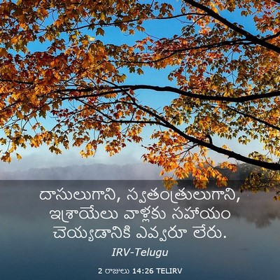 Picture 03 - 2 రాజులు 14:26 TELIRV - దాసులుగాని, - Bible Verse Picture