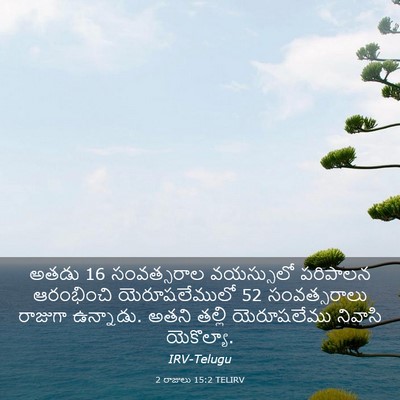 Picture 03 - 2 రాజులు 15:2 TELIRV - అతడు 16 సంవత్సరాల - Bible Verse Picture
