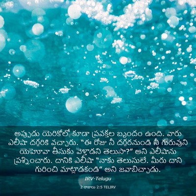 Picture 03 - 2 రాజులు 2:5 TELIRV - అప్పుడు యెరికోలో - Bible Verse Picture