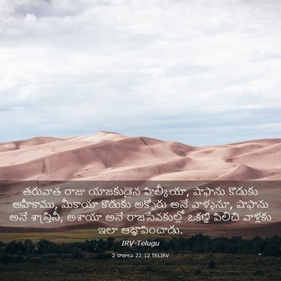 Picture 03 - 2 రాజులు 22:12 TELIRV - తరువాత రాజు - Bible Verse Picture