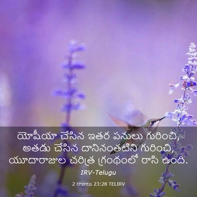 Picture 03 - 2 రాజులు 23:28 TELIRV - యోషీయా చేసిన ఇతర - Bible Verse Picture