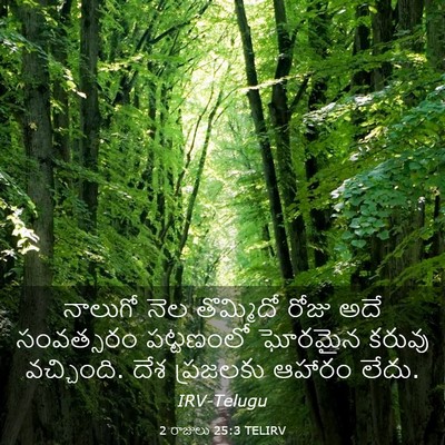 Picture 03 - 2 రాజులు 25:3 TELIRV - నాలుగో నెల - Bible Verse Picture