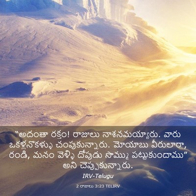 Picture 03 - 2 రాజులు 3:23 TELIRV - “అదంతా రక్తం! - Bible Verse Picture