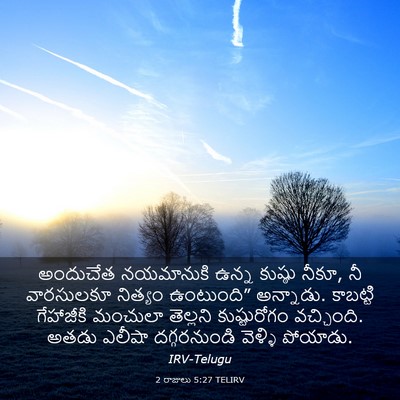 Picture 03 - 2 రాజులు 5:27 TELIRV - అందుచేత నయమానుకి - Bible Verse Picture