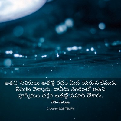 Picture 03 - 2 రాజులు 9:28 TELIRV - అతని సేవకులు - Bible Verse Picture