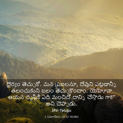 Picture 03 - 2 సమూయేలు 10:12 TELIRV - ధైర్యం తెచ్చుకో. - Bible Verse Picture