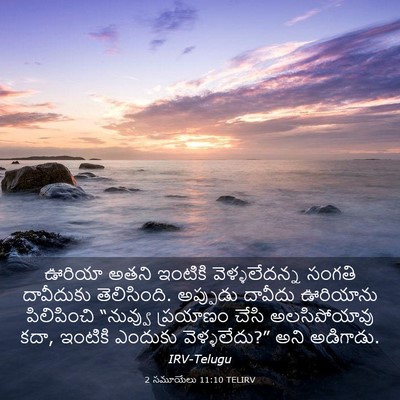 Picture 03 - 2 సమూయేలు 11:10 TELIRV - ఊరియా అతని ఇంటికి - Bible Verse Picture