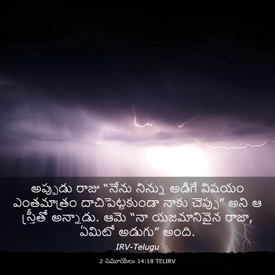Picture 03 - 2 సమూయేలు 14:18 TELIRV - అప్పుడు రాజు - Bible Verse Picture