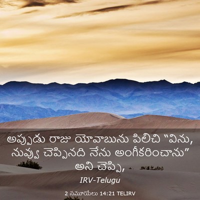 Picture 03 - 2 సమూయేలు 14:21 TELIRV - అప్పుడు రాజు - Bible Verse Picture