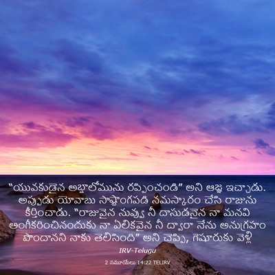 Picture 03 - 2 సమూయేలు 14:22 TELIRV - “యువకుడైన - Bible Verse Picture