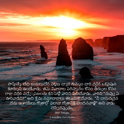 Picture 03 - 2 సమూయేలు 15:2 TELIRV - పొద్దున్నే లేచి - Bible Verse Picture