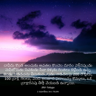 Picture 03 - 2 సమూయేలు 16:1 TELIRV - దావీదు కొండ - Bible Verse Picture