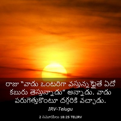Picture 03 - 2 సమూయేలు 18:25 TELIRV - రాజు “వాడు - Bible Verse Picture