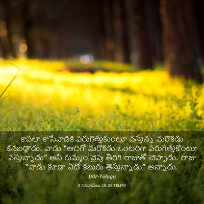 Picture 03 - 2 సమూయేలు 18:26 TELIRV - కాపలా కాసేవాడికి - Bible Verse Picture