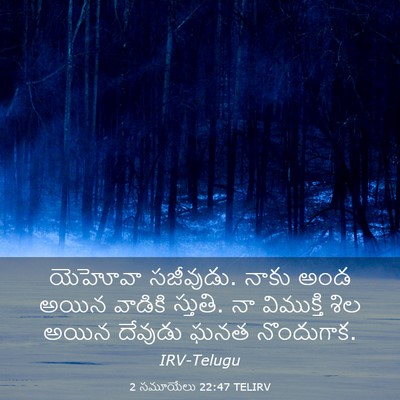 Picture 03 - 2 సమూయేలు 22:47 TELIRV - యెహోవా సజీవుడు. - Bible Verse Picture