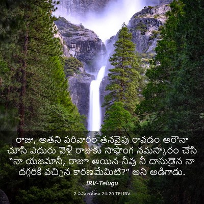 Picture 03 - 2 సమూయేలు 24:20 TELIRV - రాజు, అతని పరివారం - Bible Verse Picture