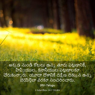 Picture 03 - 2 సమూయేలు 24:7 TELIRV - అక్కడ నుండి కోటలు - Bible Verse Picture