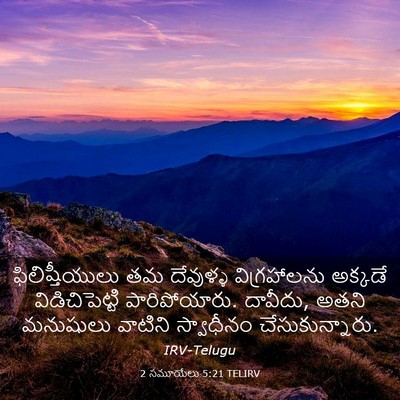 Picture 03 - 2 సమూయేలు 5:21 TELIRV - ఫిలిష్తీయులు తమ - Bible Verse Picture