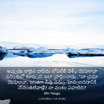 Picture 03 - 2 సమూయేలు 7:18 TELIRV - అప్పుడు రాజైన - Bible Verse Picture
