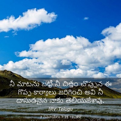 Picture 03 - 2 సమూయేలు 7:21 TELIRV - నీ మాటను బట్టి నీ - Bible Verse Picture