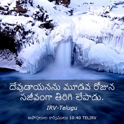 Picture 03 - అపొస్తలుల కార్యములు 10:40 TELIRV - దేవుడాయనను మూడవ - Bible Verse Picture