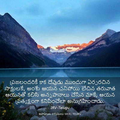 Picture 03 - అపొస్తలుల కార్యములు 10:41 TELIRV - ప్రజలందరికీ కాక - Bible Verse Picture
