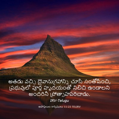 Picture 03 - అపొస్తలుల కార్యములు 11:23 TELIRV - అతడు వచ్చి - Bible Verse Picture