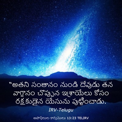 Picture 03 - అపొస్తలుల కార్యములు 13:23 TELIRV - “అతని సంతానం - Bible Verse Picture