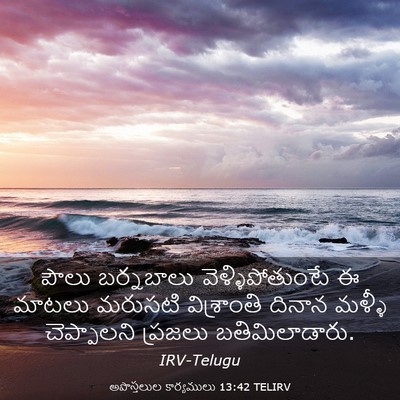 Picture 03 - అపొస్తలుల కార్యములు 13:42 TELIRV - పౌలు బర్నబాలు - Bible Verse Picture