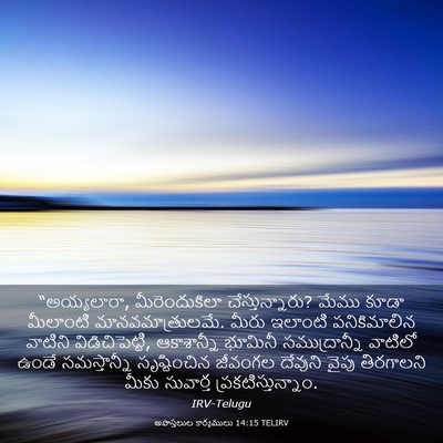 Picture 03 - అపొస్తలుల కార్యములు 14:15 TELIRV - “అయ్యలారా, - Bible Verse Picture